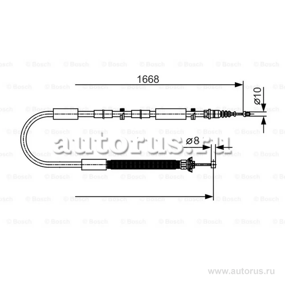 трос ручника правый Fiat Stilo 01 BOSCH 1 987 477 911