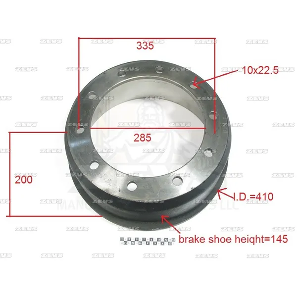Тормозной барабан ZEVS BD3370