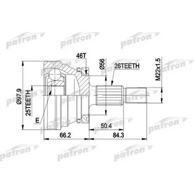 ШРУС наружн к-кт SAAB: 9000 90-98, 9000 хечбэк 90-98 PATRON PCV1169