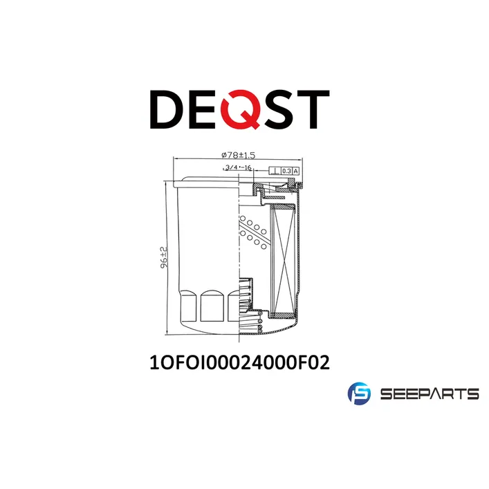 Масляный фильтр. FORD C-MAX 02.07-,FORD FOCUS C-MAX 10.03-03.07,FOR DEQST 10FOI00024000
