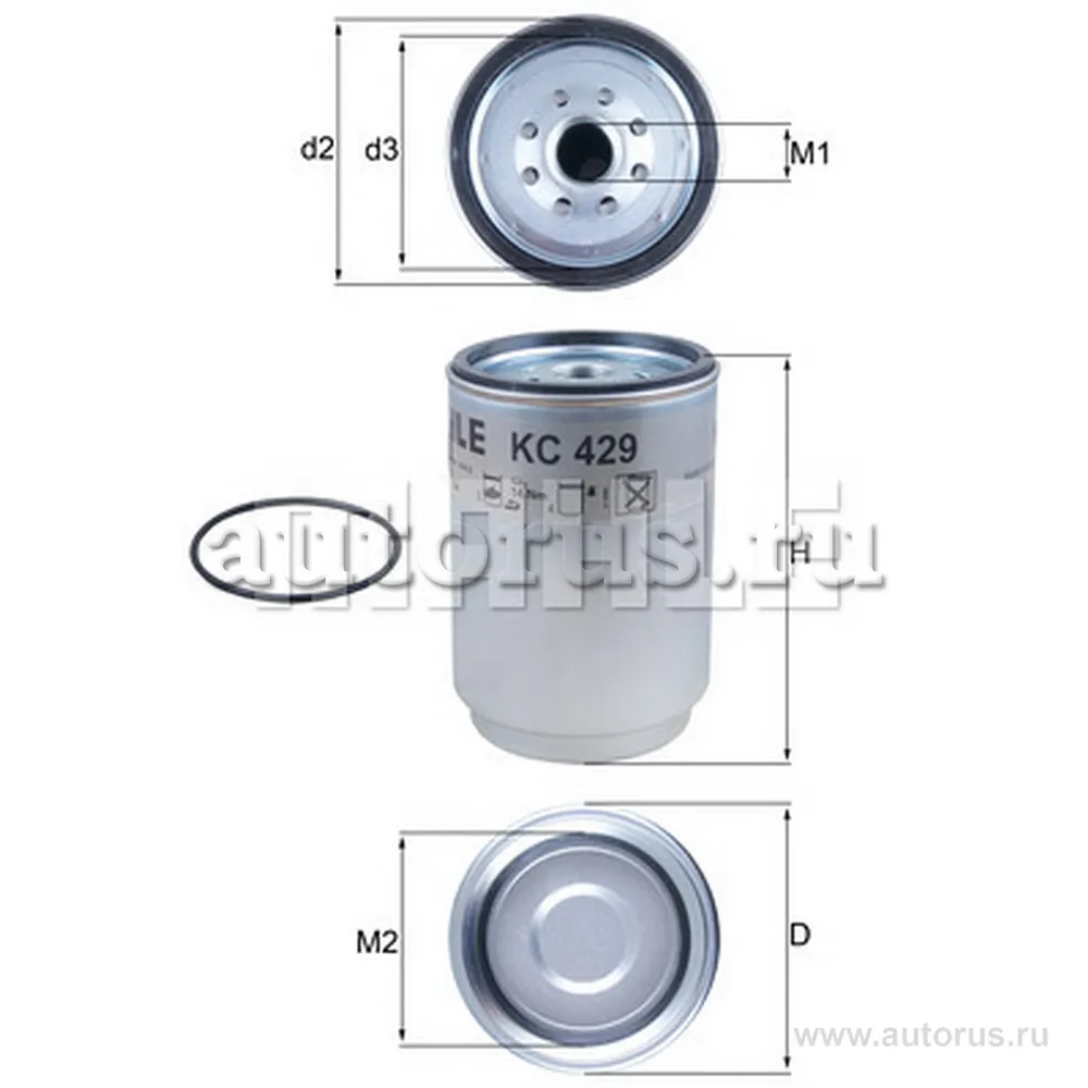 Фильтр топливный грубой очистки RVI Kerax DXi 11 Euro5, DXi 13 Euro4/5, Magnum Dxi 13 Euro4/5, Premi KNECHT/MAHLE KC429D