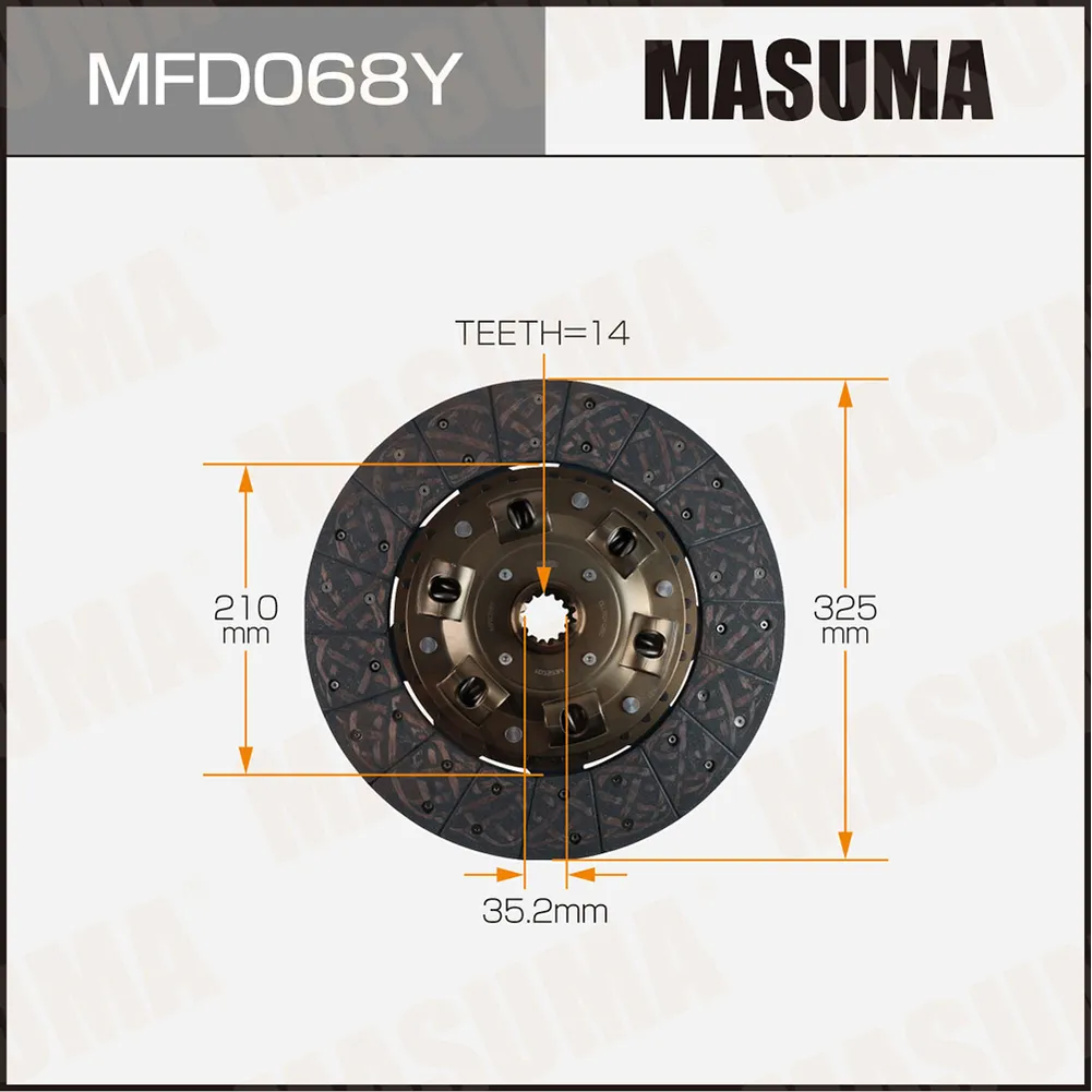 Диск сцепления FUSO (MITSUBISHI TRUCKS) CANTER MASUMA MFD068Y