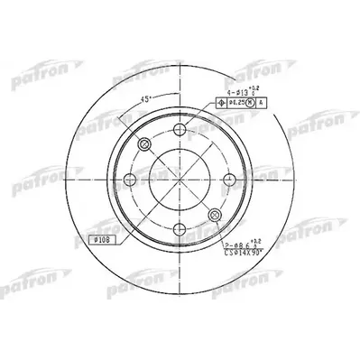 Диск тормозной передний CITROEN: AX 91-96, SAXO 96-03, XSARA 97-05, PATRON PBD1221