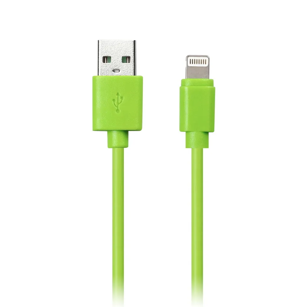 Дата-кабель USB - 8-PIN для APPLE, цветные, длина 1 м, зеленый SMARTBUY IK-512C GREEN
