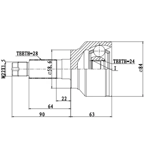 Шрус Наружный Mazda 3 BK (03--08) ZIKMAR Z87285R