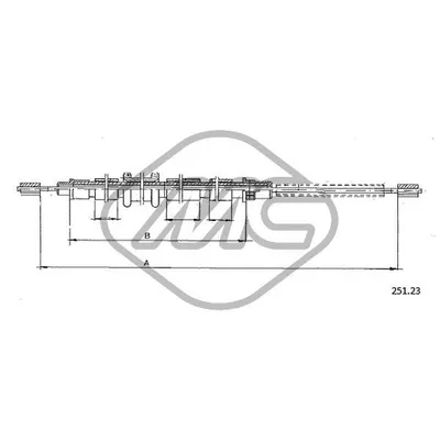 Трос ручника ALFA 33 CON ABS DX/SX-RH/LH Metalcaucho 80476