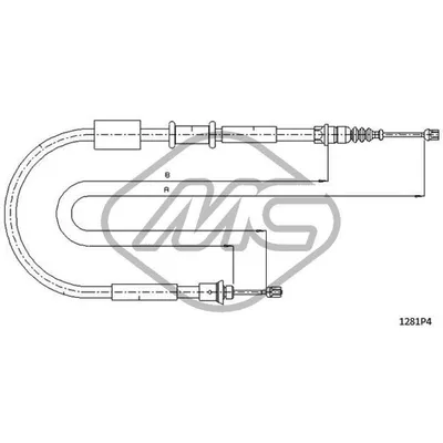 Трос ручника FIAT PUNTO GTI (DISC BRAKE) SX L Metalcaucho 81297