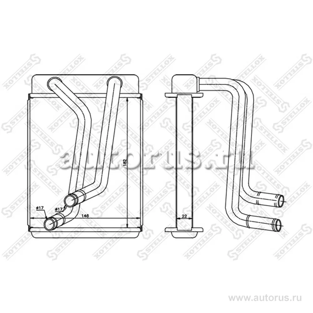 Радиатор печки KIA Sephia II/Shuma I/Shuma II All 98> STELLOX 10-35187-SX