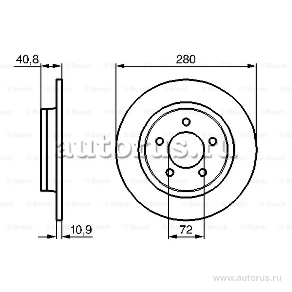Диск тормозной задний BOSCH 0 986 479 181