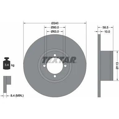 Диск тормозной передний стандартный BMW TEXTAR 92001100