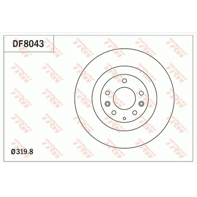 Диск тормозной передний MAZDA CX-7 06-14 / CX-9 07-> / FORD EDGE 10-> TRW DF8043