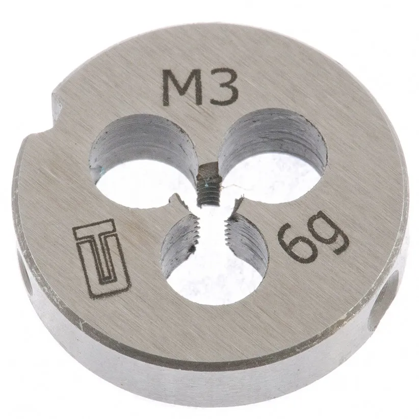 Плашка круглая метрическая М3x0,5 мм СИБРТЕХ 77005