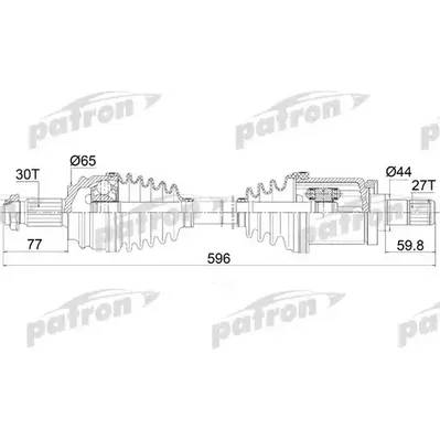 Полуось передняя левая 30X592X27 BMW: X3 (E83) 2.0 D/2.5 I PATRON PDS0421