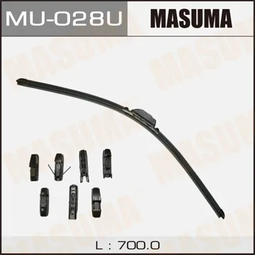 Щетка стеклоочистителя 700 мм бескаркасная 1 шт MASUMA Nano Graphite MU-028U