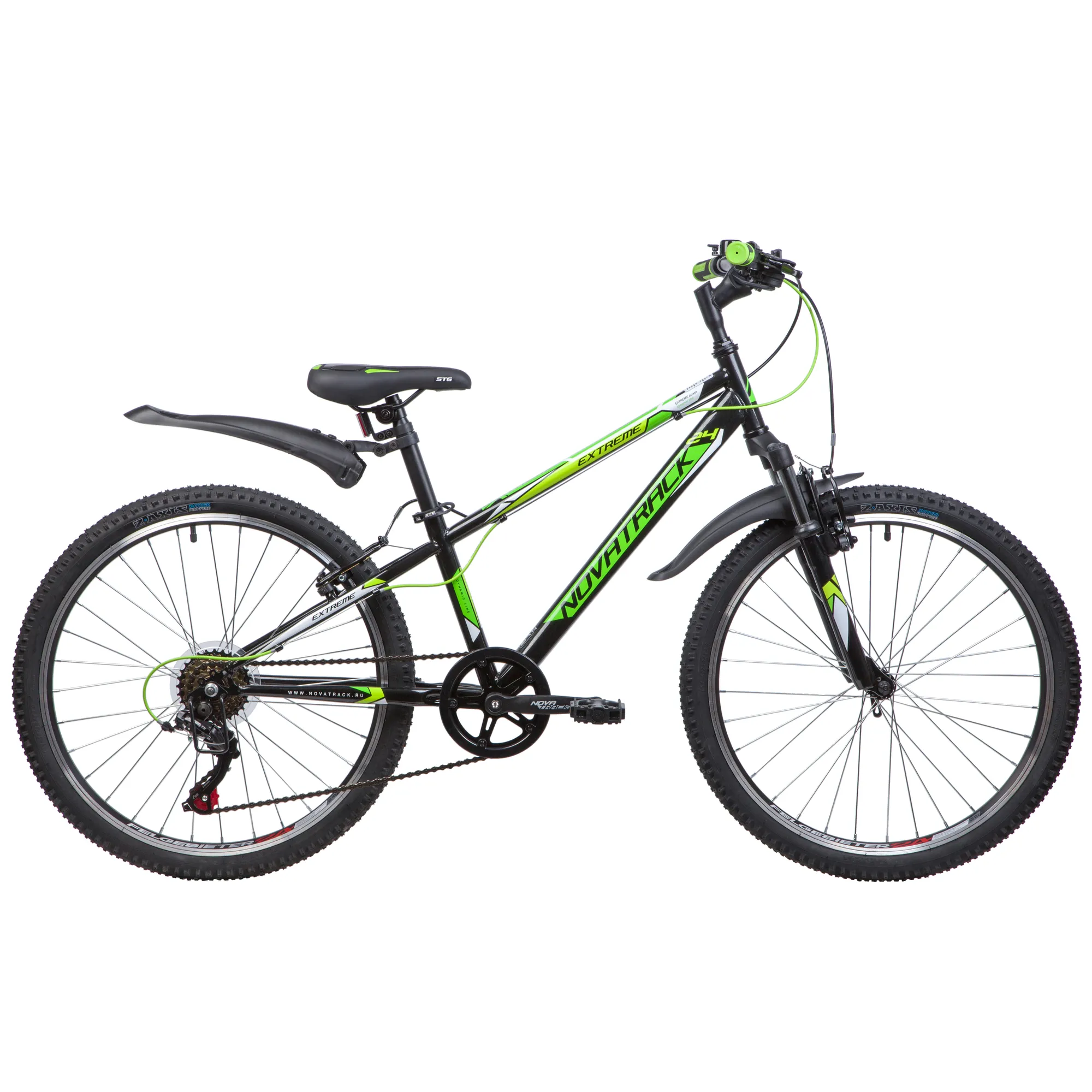 Велосипед 24 хардтейл Novatrack Extreme 6.V (2019) количество скоростей 6 рама сталь 12 черный