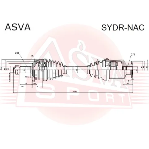 Приводной вал ASVA SYDRNAC