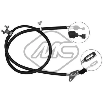 Трос ручника MAZ 323 BG 3DOOR (DRUM BRAKE) DX-RH Metalcaucho 82195
