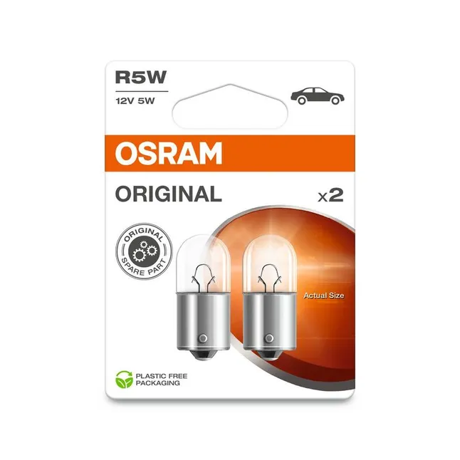 Автомобильная лампа OSRAM R5W 12V 5W 50lm BA15s ORIGINAL LINE (комплект 2 шт) 5007-2BL