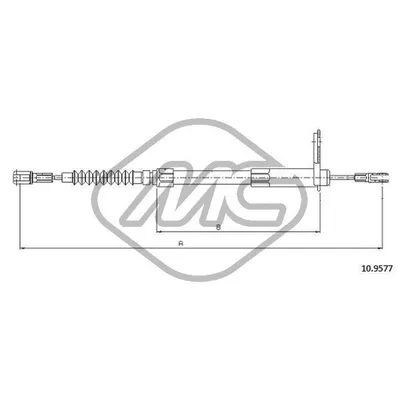 Трос ручника MB 300-400-500-600 ALL SE-SEL MOD SX-LH Metalcaucho 81015