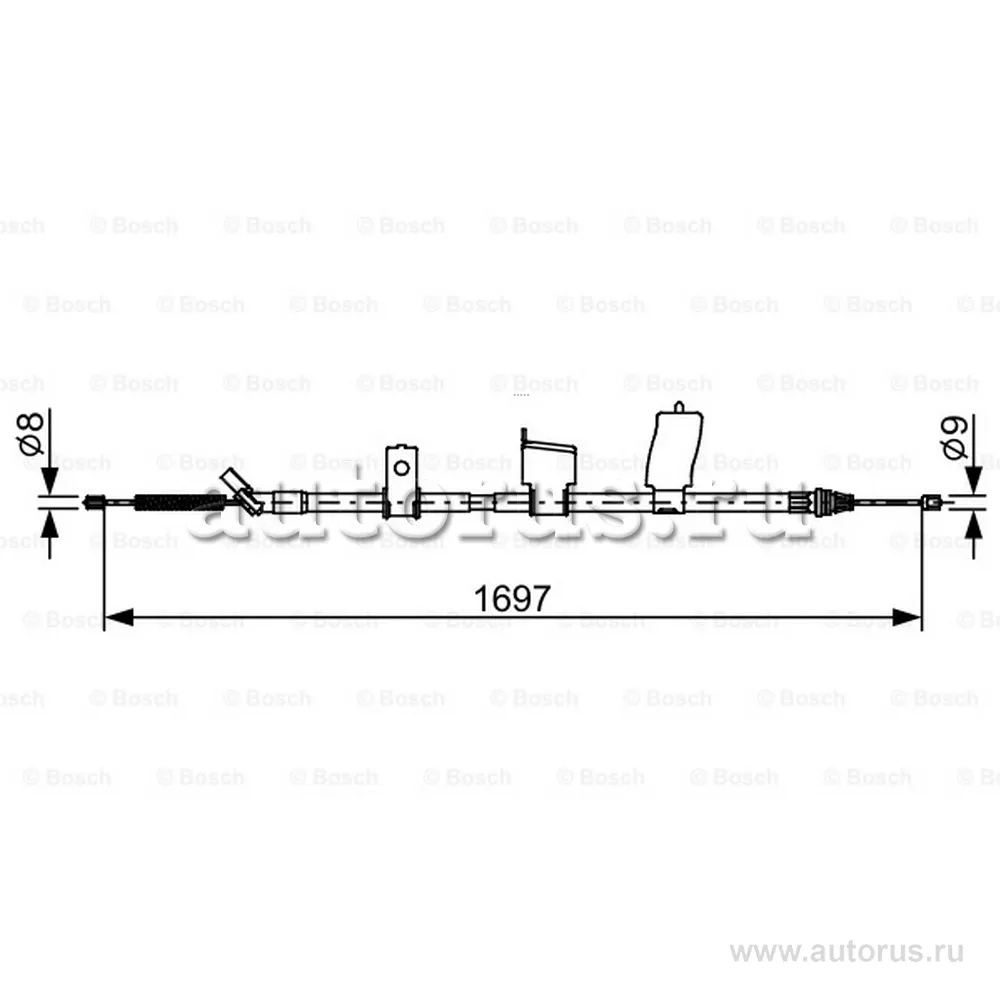 Трос стояночного тормоза L NISSAN X-Trail (T31) 07-14 BOSCH 1 987 482 627