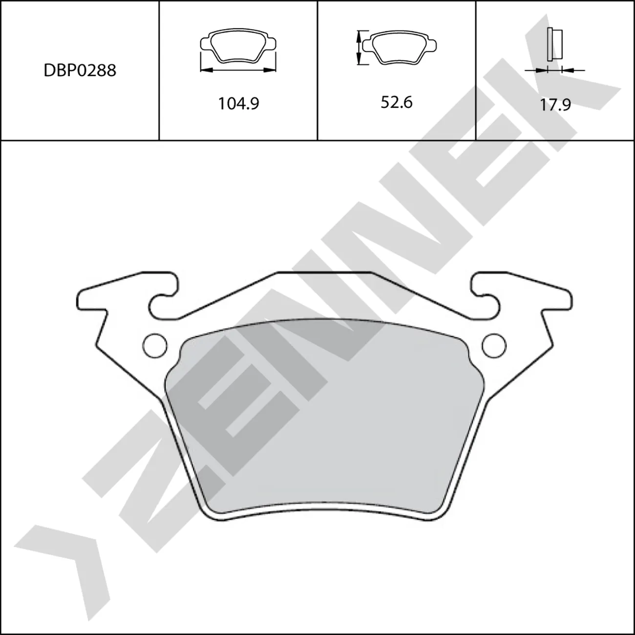 Колодки тормозные задние VITO/V-CLASS W638 96-03 ZENNEK DBP0288