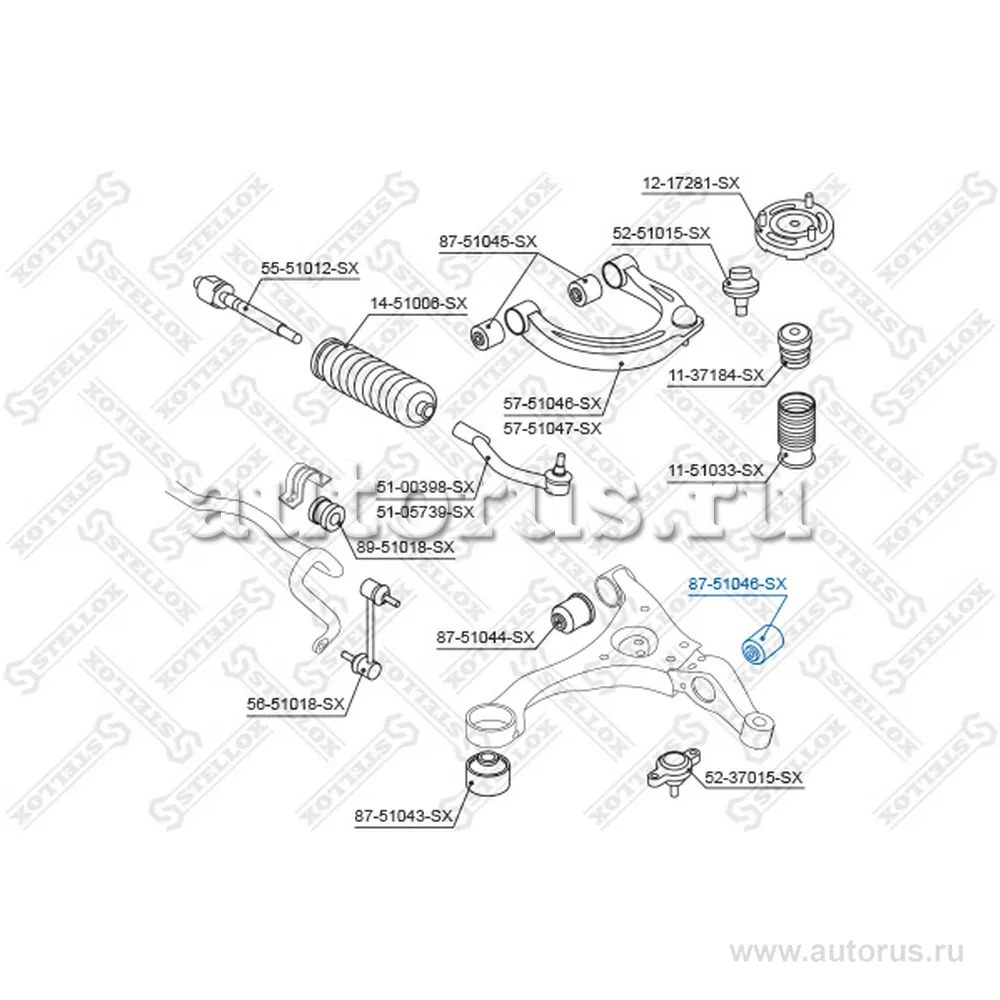 Сайлентблок рычага наруж. л. Hyundai Sonata NF 04> STELLOX 87-51046-SX