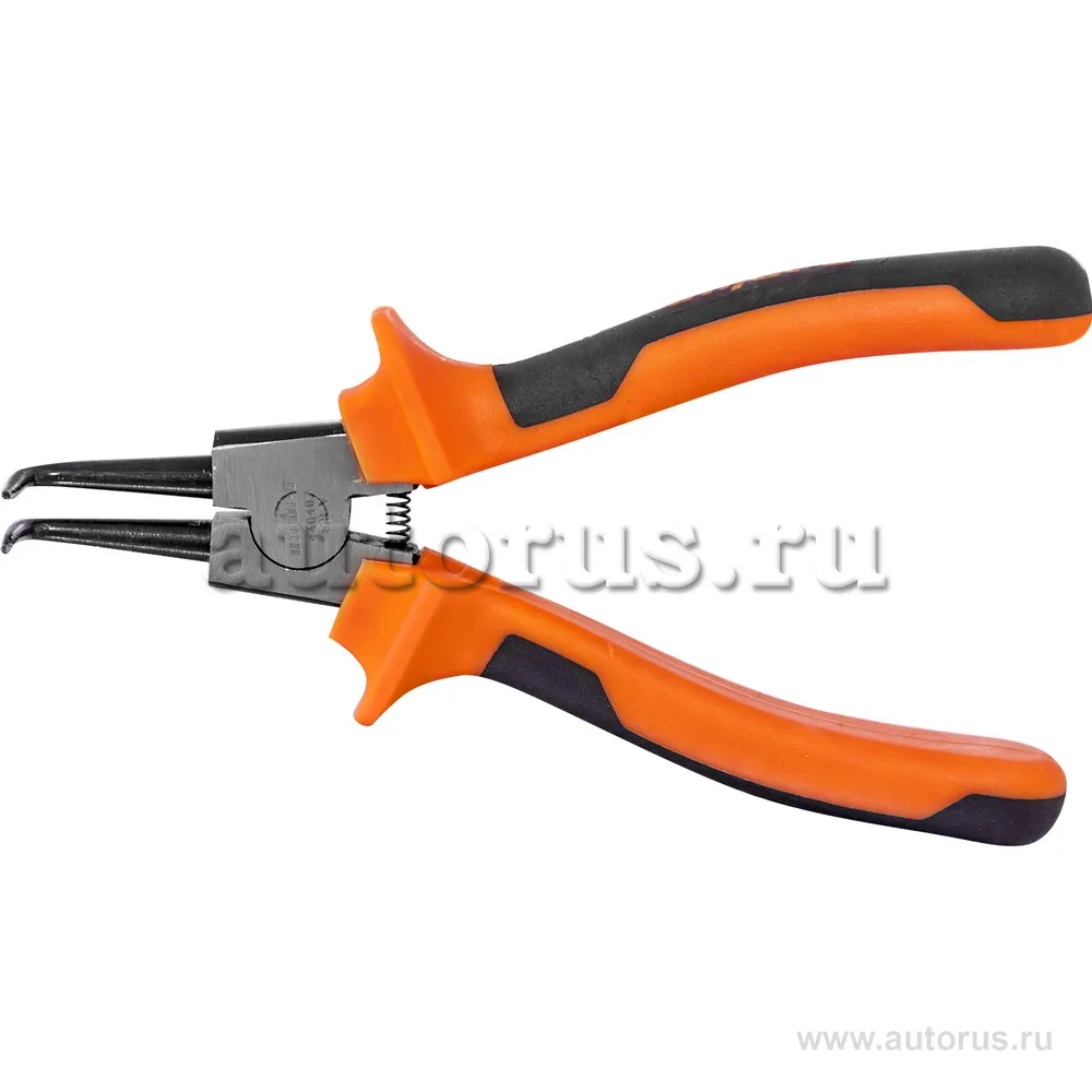 Щипцы для стопорных колец загнутый сжим 180 мм . OMBRA 440207