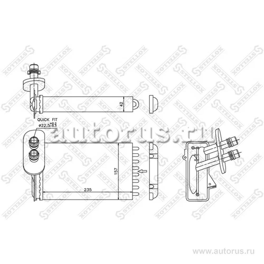 Радиатор печки Audi A3, VW Golf/Bora 97> STELLOX 10-35017-SX