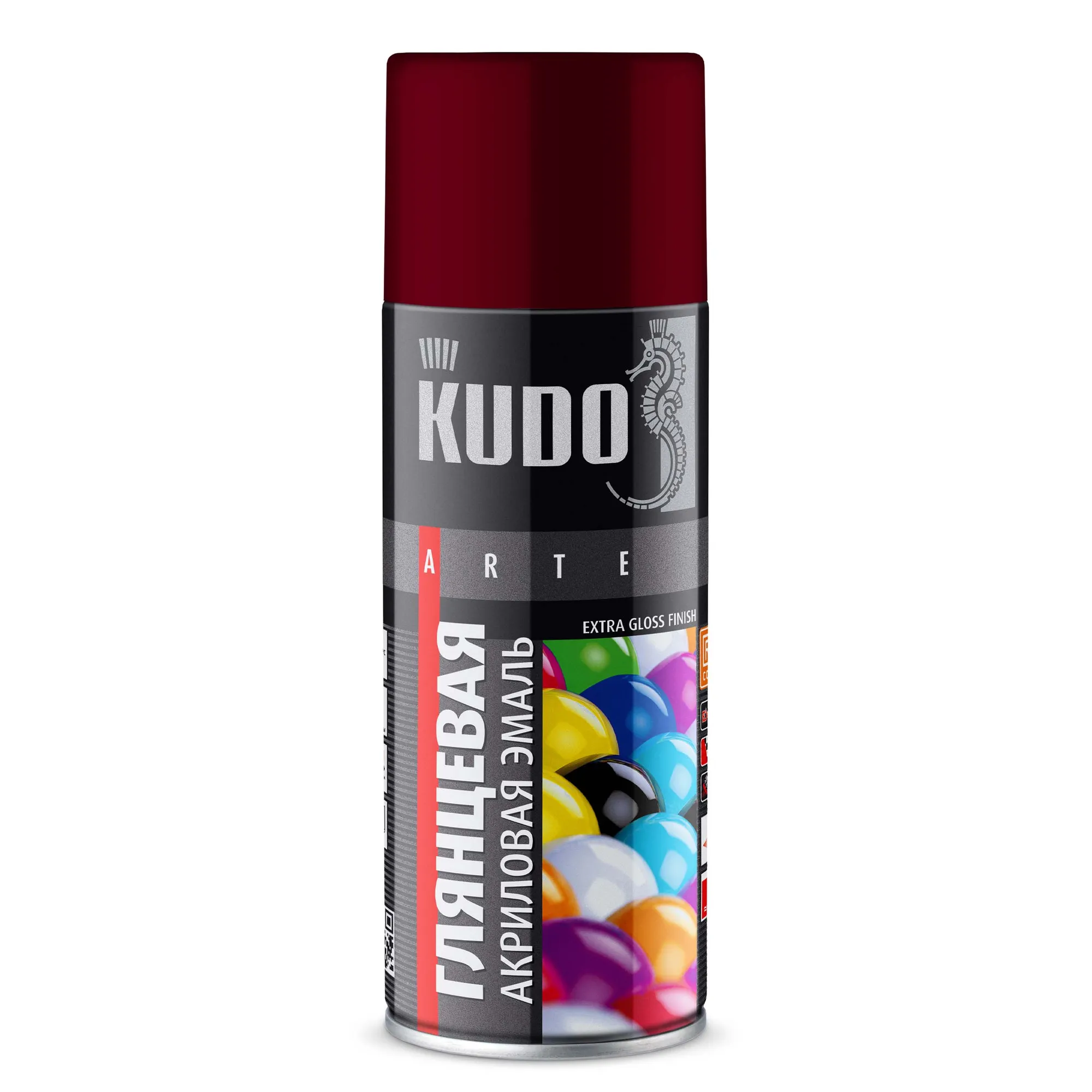 Эмаль универсальная акриловая RAL 3005 винно-красная высокоглянцевая KUDO KUDO KUA3005