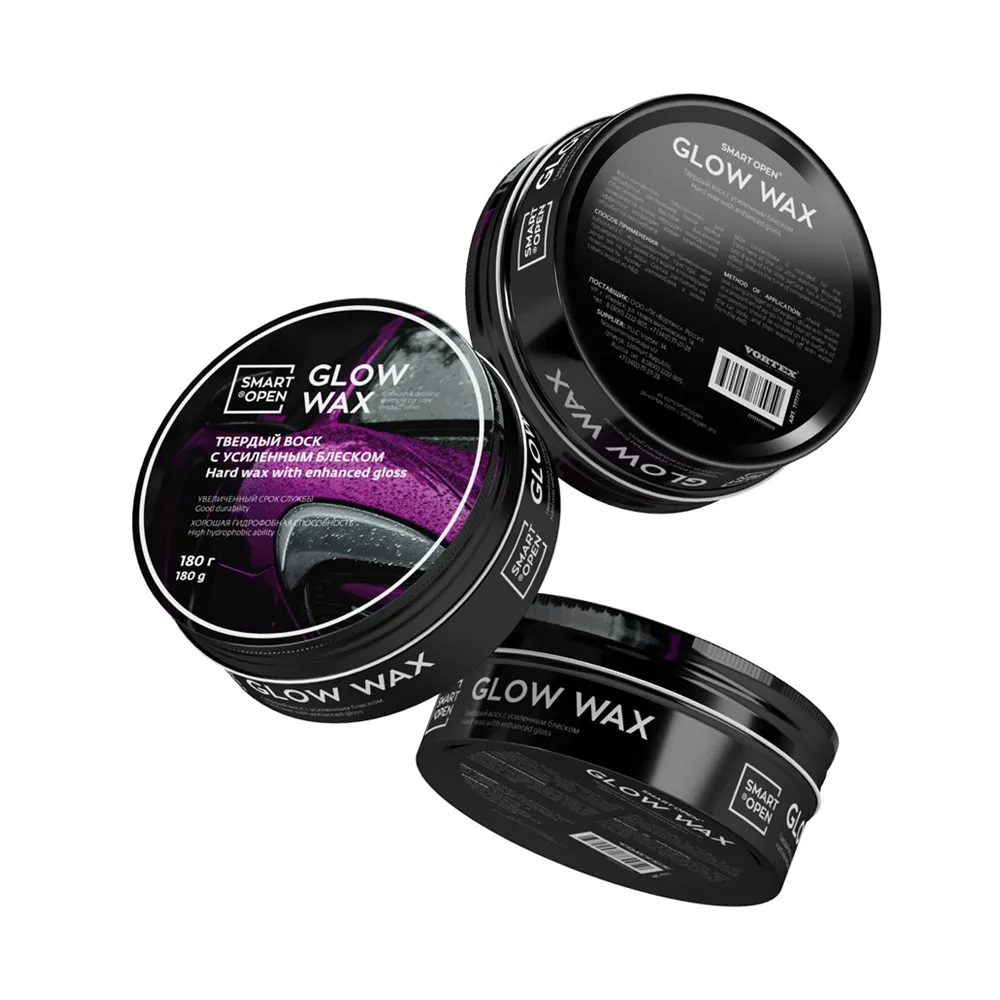Воск для кузова твердый Glow wax усиленный блеск банка 180 гр SMART OPEN 15GW