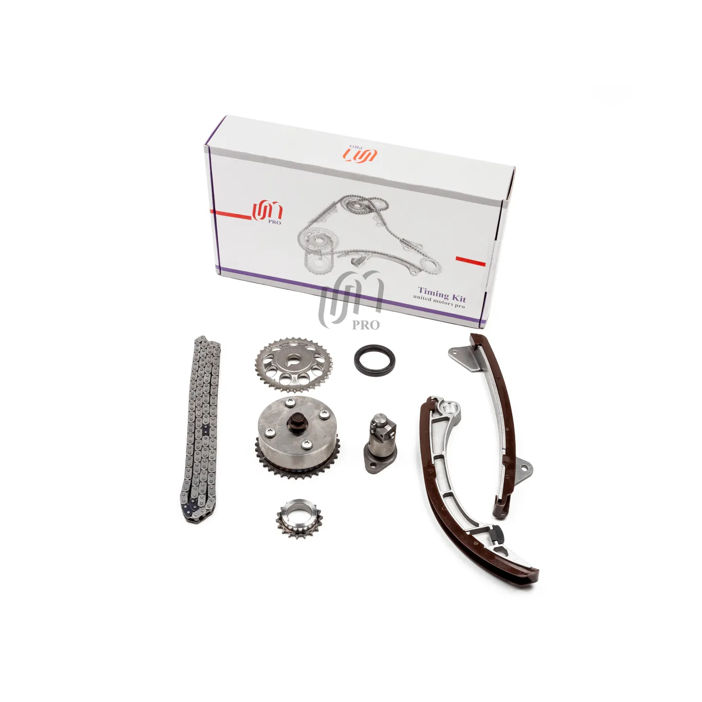 Комплект ГРМ TOYOTA 1ZZ-FE 3ZZ-FE 4ZZ-FE (1 цепь натяжитель D 28.5 мм успокоители, звездочки кв р UNITED MOTORS 43CDC150