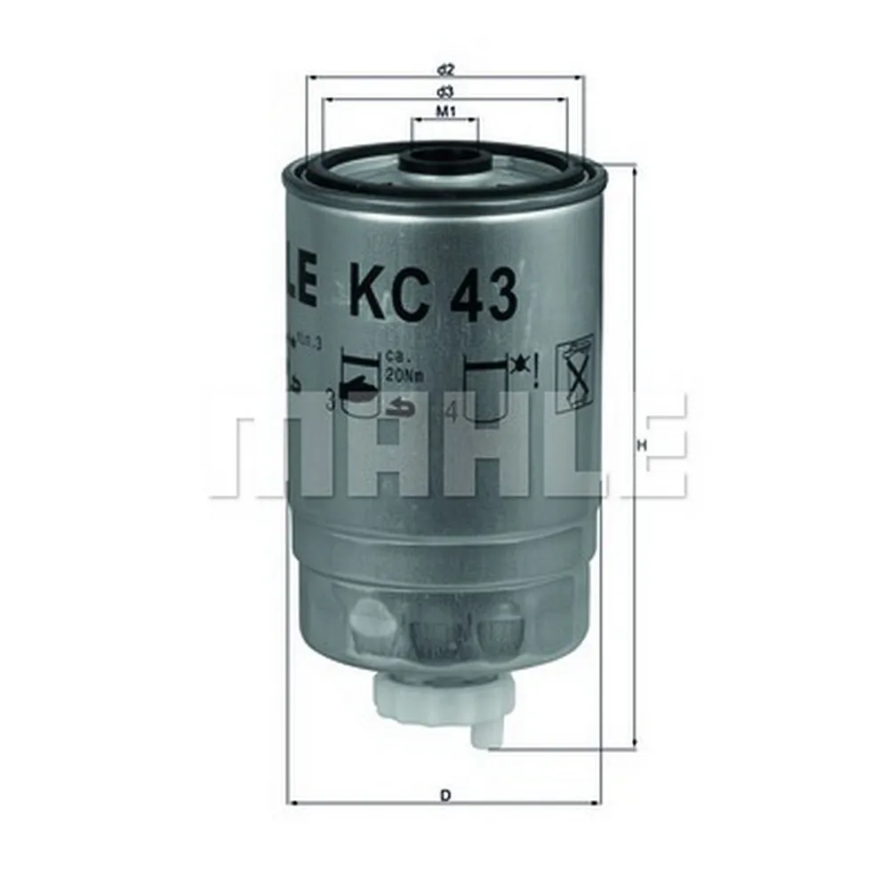 Фильтр топливный VAG/FIAT/FORD/OPEL mot.DIESEL KNECHT/MAHLE KC43
