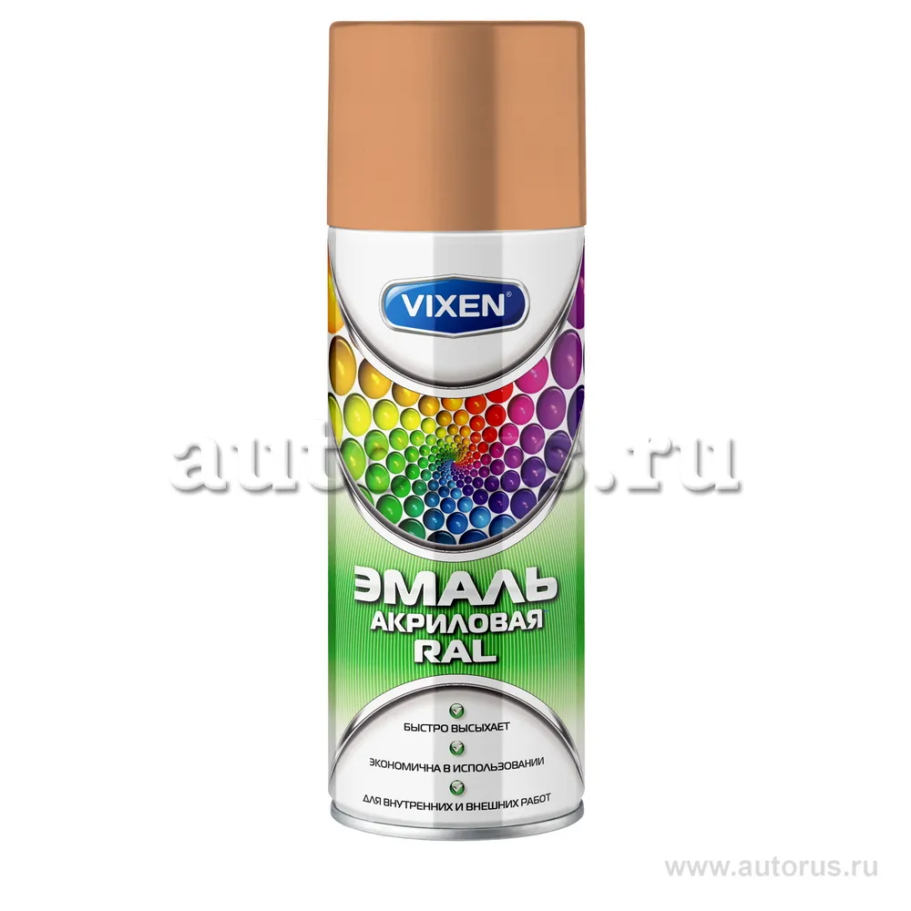 Эмаль акриловая VIXEN RAL, бежевый (RAL 1001), аэрозоль 520 мл VX-31001