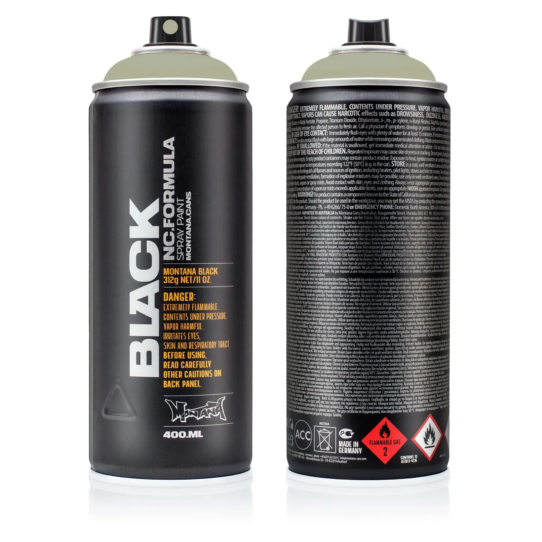 MONTANA Краска BLACK ганнибал 0,4л MONTANA CANS 6910 BLK