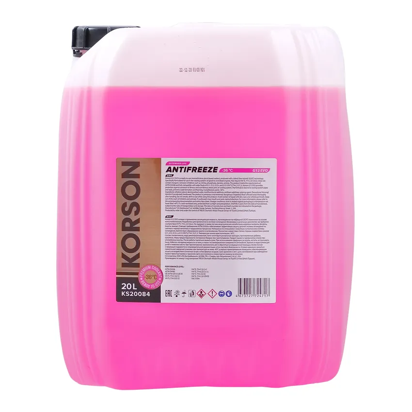 Антифриз KORSON EVO G12 готовый -36 розовый 20 л KS20084