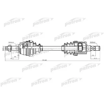 Полуось передняя левая 25x579x51x25 OPEL: CORSA D 1.3CDTI PATRON PDS0287