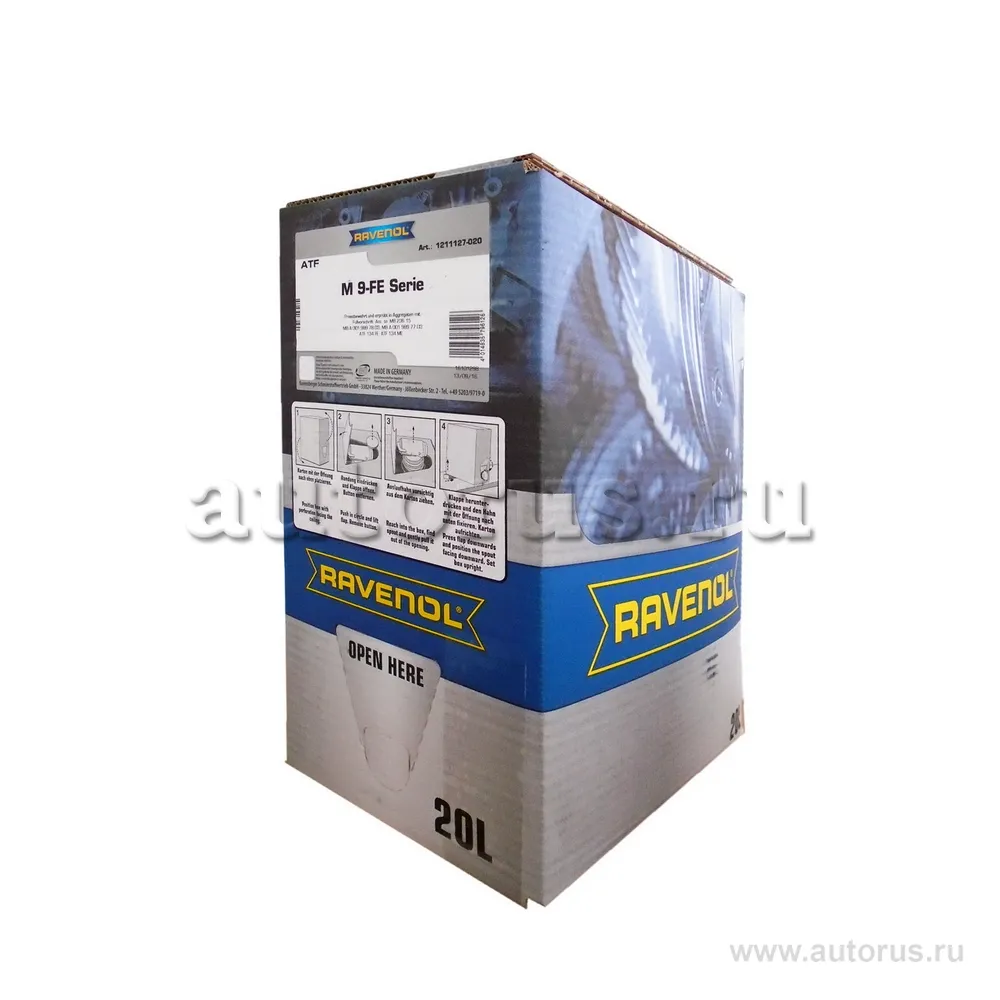 Трансмиссионное масло RAVENOL ATF M 9FE-Serie (20л) ecobox 1211127-B20 (4014835796126)