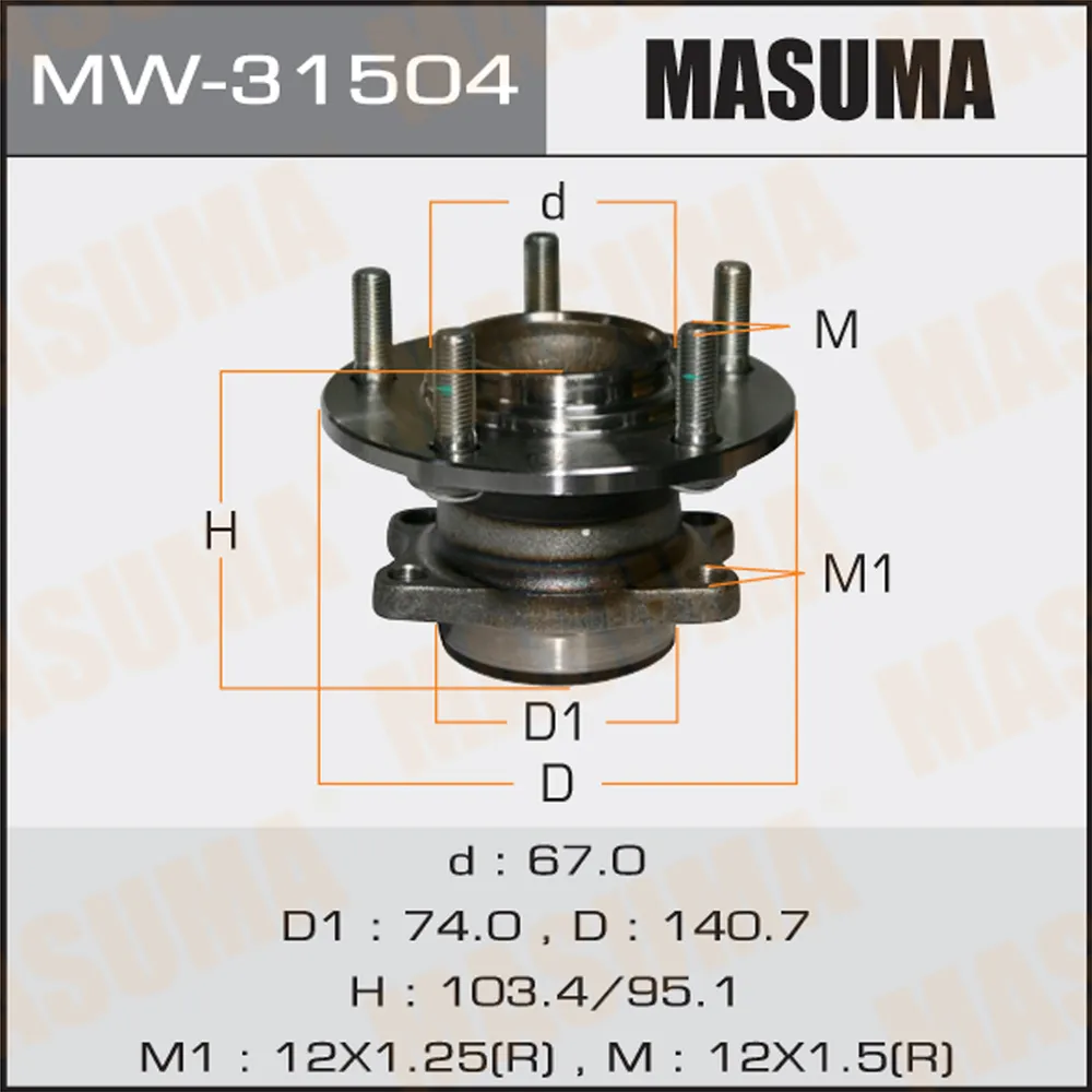Ступица задняя MITSUBISHI ASX MASUMA MW-31504