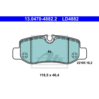 Колодки тормозные MB VITO(W447) 14- задн. ATE 13047048822
