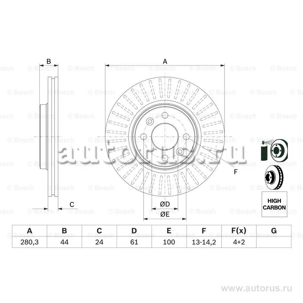 Тормозной для RENAULT BOSCH 0 986 478 590