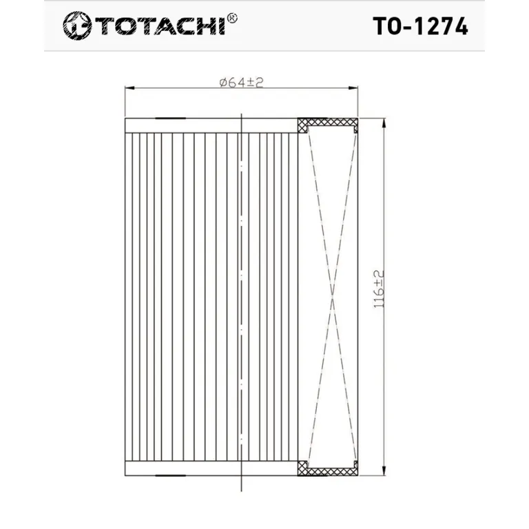 Масляный фильтр TOTACHI TO-1274 A 112 184 00 25 HU 718/1 k TOTACHI TO1274