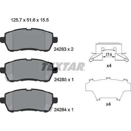 Колодки тормозные передние DAIHATSU MAZDA MAZDA (CHANGAN) SUBARU SUZUKI TEXTAR 2428303