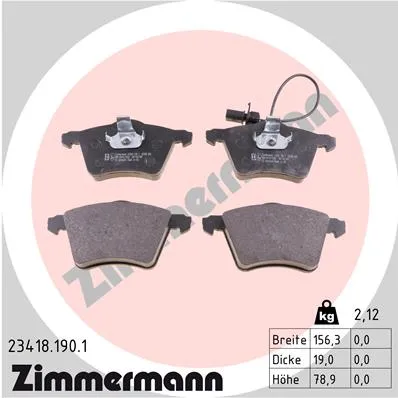 Колодки торм. ZIMMERMANN 234181901