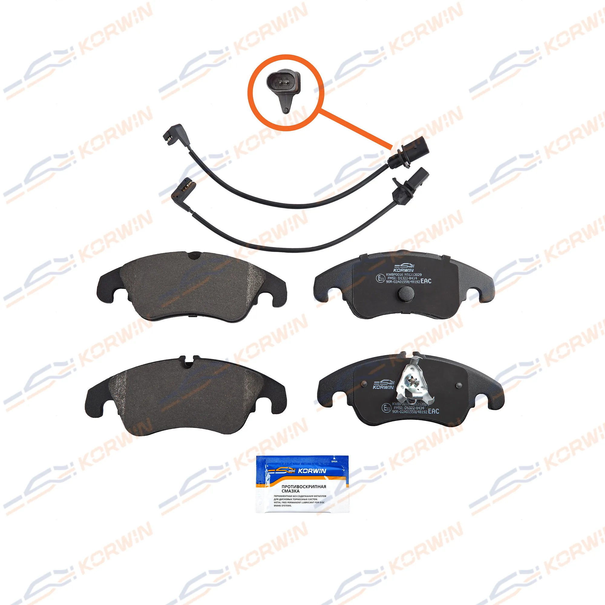Колодки тормозные перед. Audi A6 (C7) 10-/A7 10-/Q5 (8R) 08- KORWIN KWBP0016