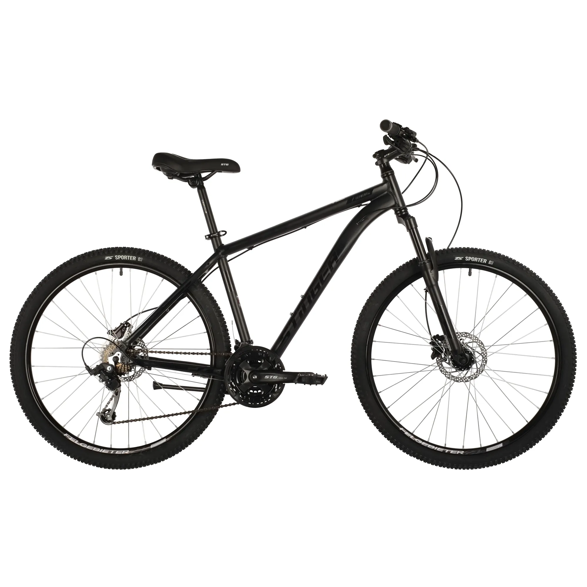 Велосипед 27 горный STINGER Element Pro (2021) количество скоростей 21 рама алюминий 16 черный