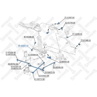 Сайлентблок растяжки рычага VW LT 28-55 all 76-96 STELLOX 87-03207-SX