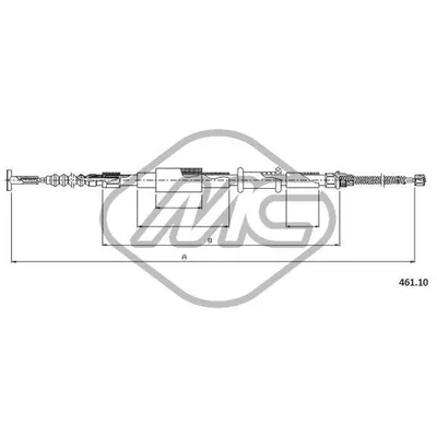 Трос ручника FIAT BRAVA 1/6-1/8-DS ANTISKID DX-RH Metalcaucho 81313