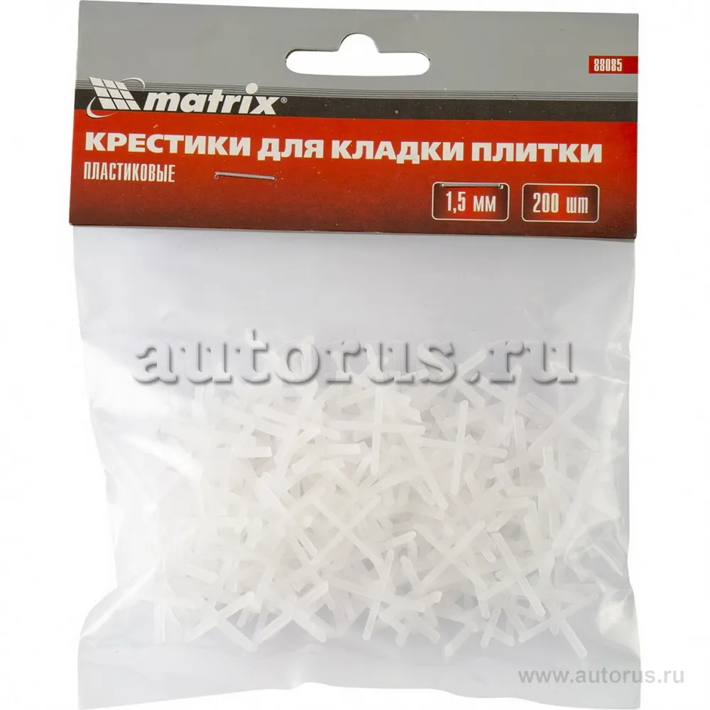Крестики, 1,5 мм, для кладки плитки, упаковка 200 шт MATRIX 88085 MATRIX 88085