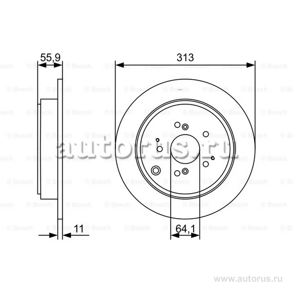 Диск тормозной задний BOSCH 0986479W23