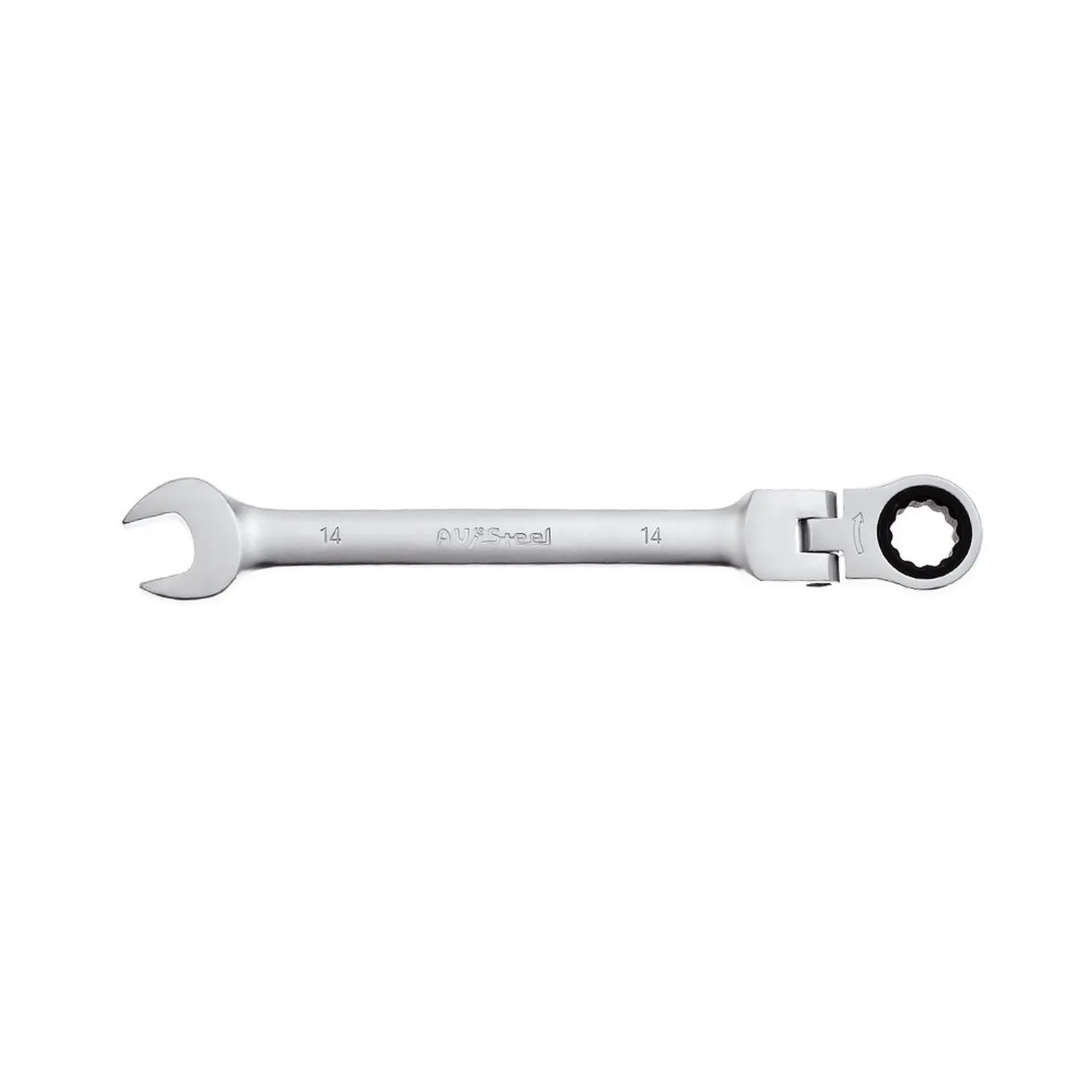 Ключ комбинированный, трещоточный, с шарниром, 14 мм AVSTEEL AV-315214